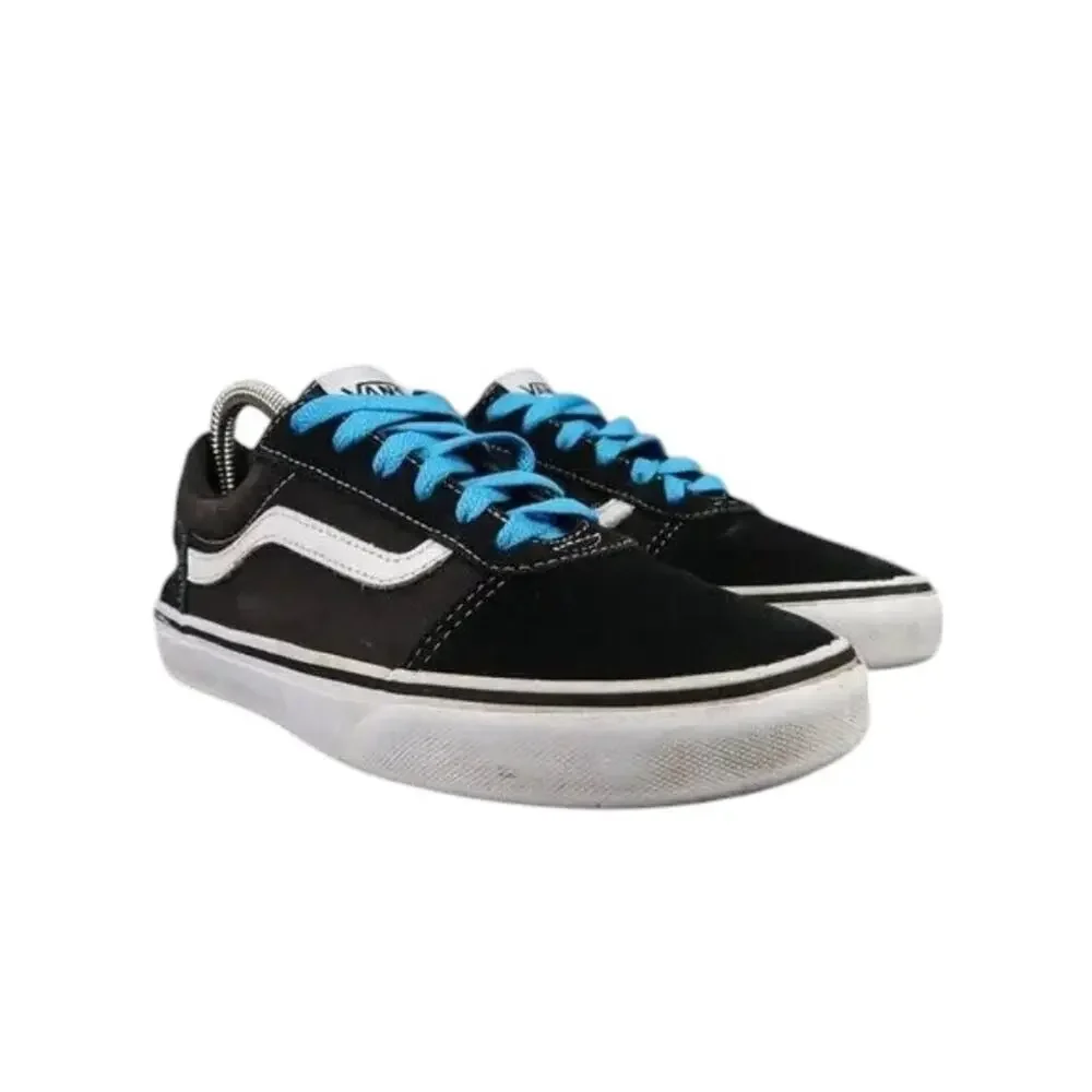 Vans Shoes Kids 5 Sneakers Old Skool Skate Casual Black Suede Canvas Trainer Low
